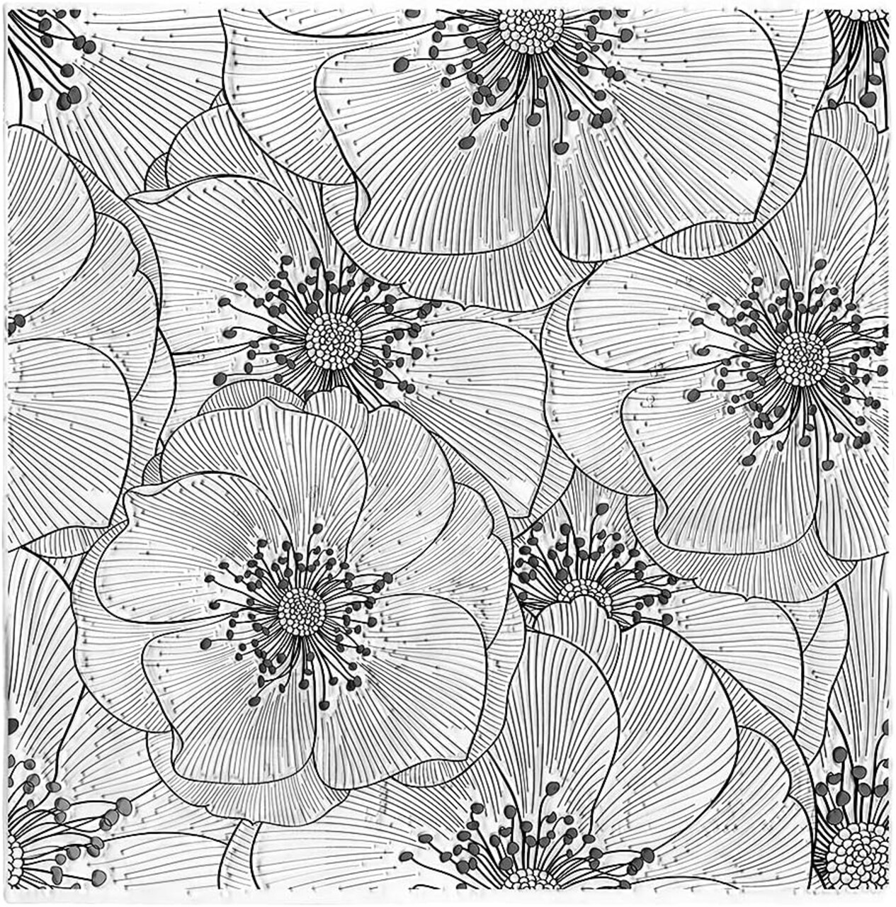 Flowers Background Clear Stamps for Card Making Scrapbooking Crafting DIY Decorations, Flowers Transparent Silicone Seal Stamps for Embossing Album Crafts